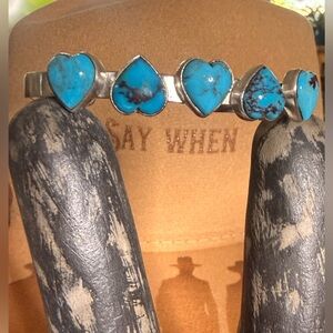 Arizona Turquoise Sterling Silver Heart Bracelet